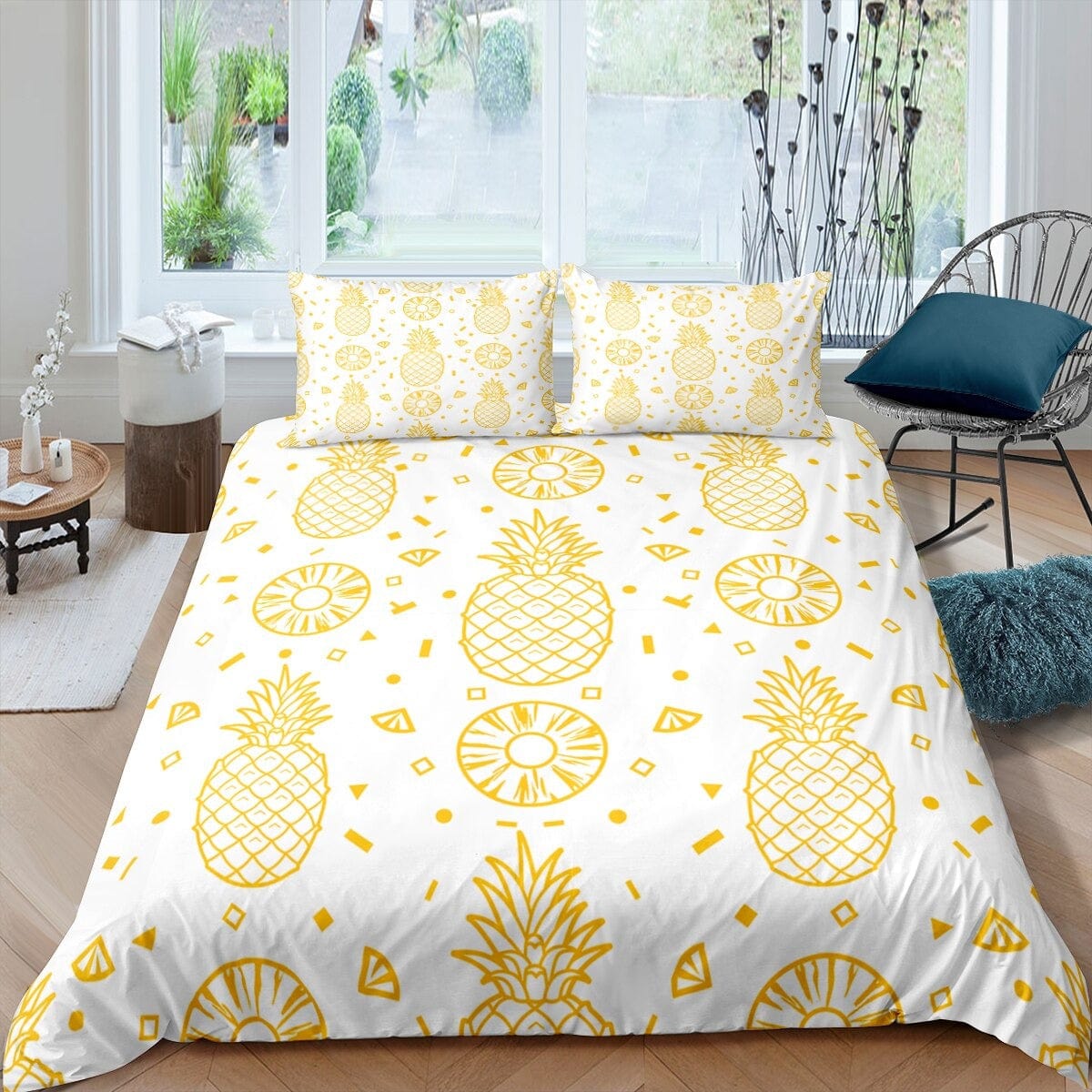 Capa De Edredom Amarelo Abacaxi 220 X 240