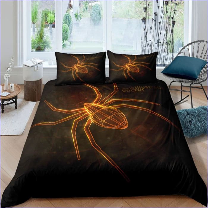 Capa De Edredom De Aranha Dourada