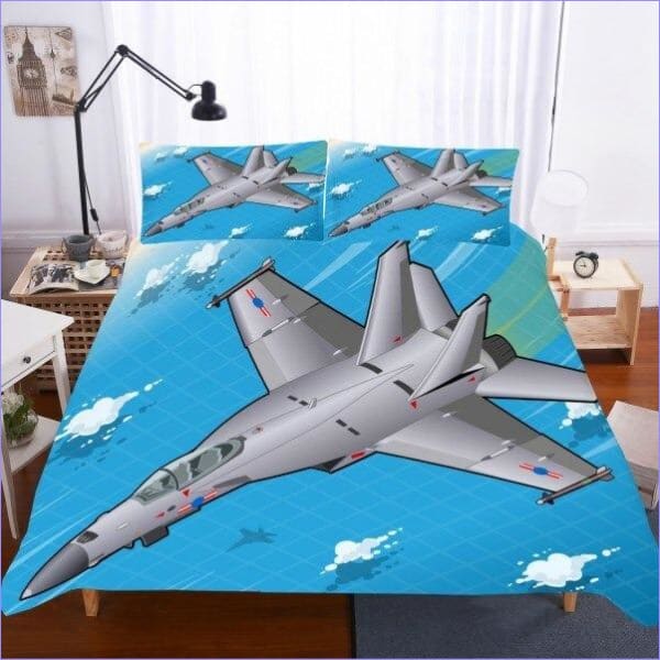 Capa De Edredom Para Avião De Combate Infantil
