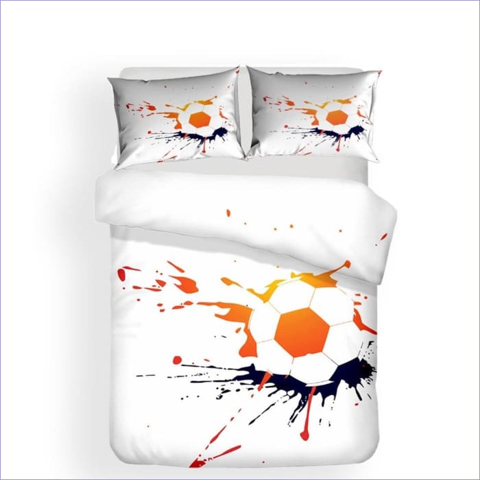 Capa De Edredom Bola De Futebol Pintada De Laranja E Preto