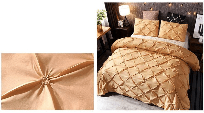 Capa De Edredom Bege Dourado