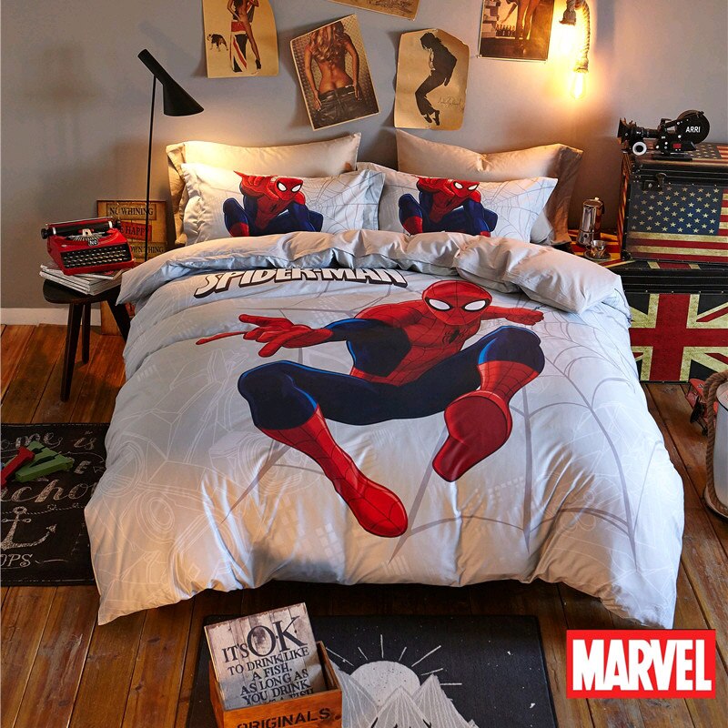 Capa De Edredom Branca Marvel Spider Man 100% Algodão