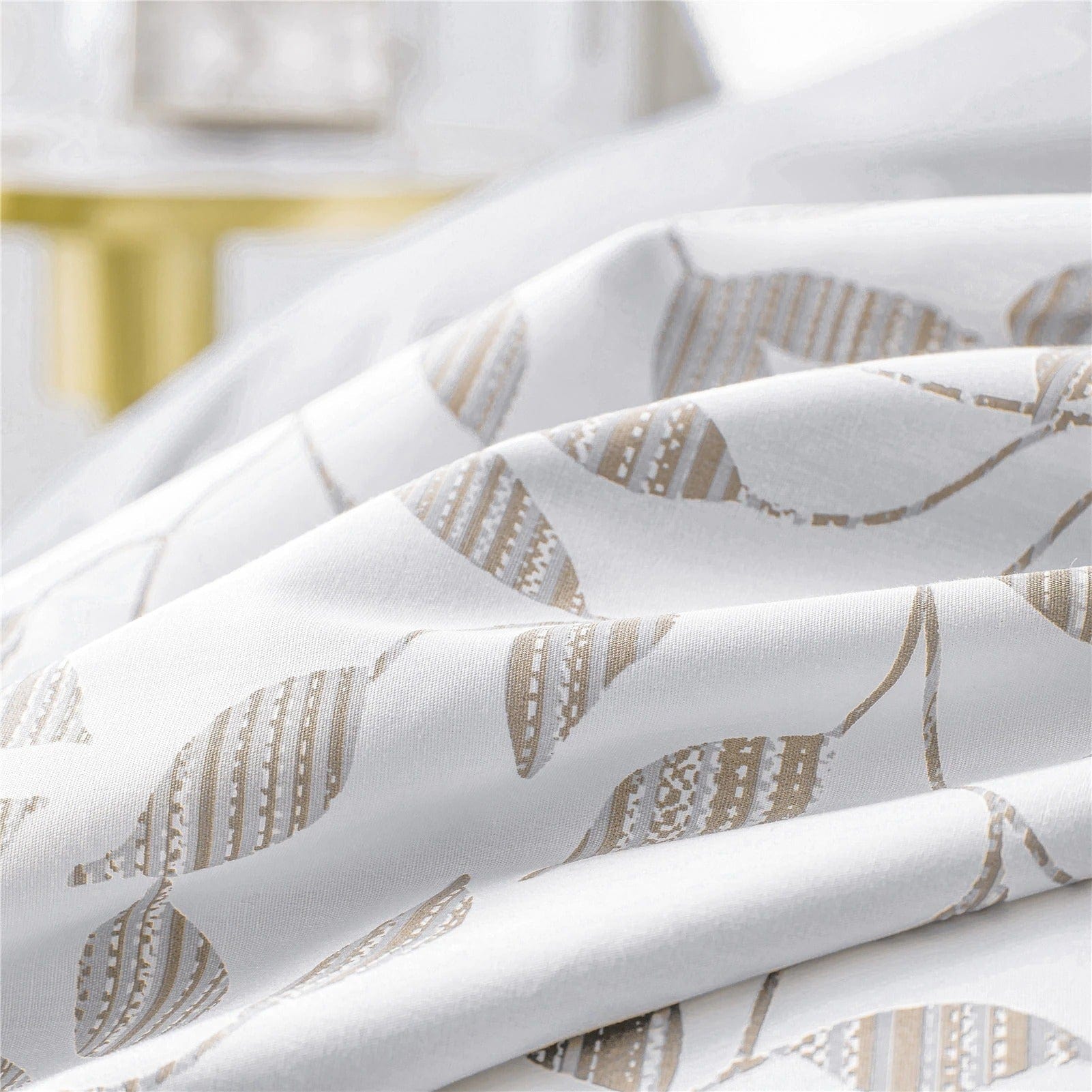 Capa De Edredom Branca E Bege