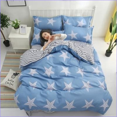 Capa De Edredom Azul E Estrelas