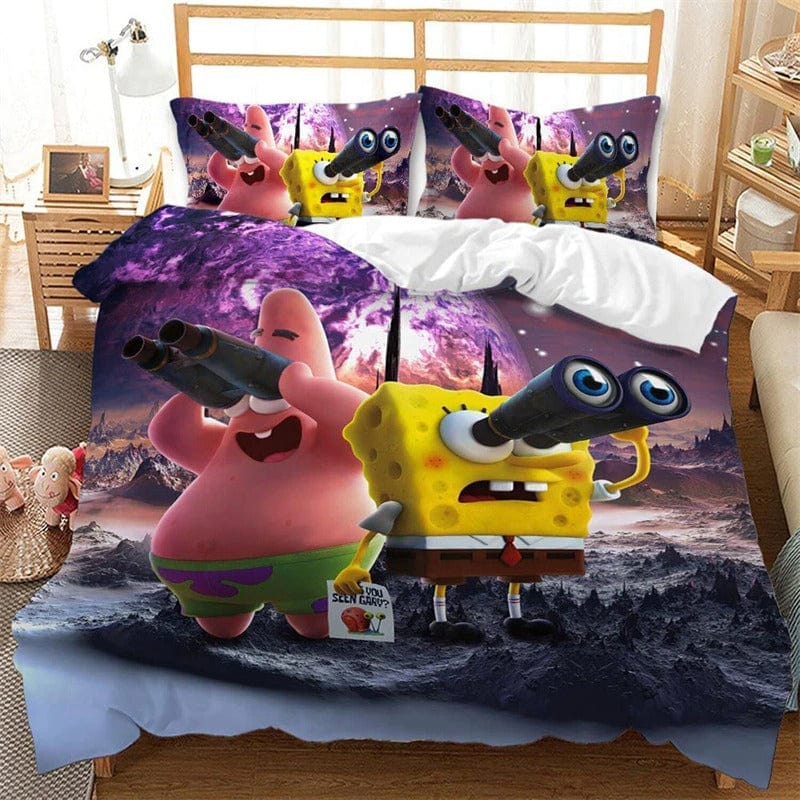 Bob Esponja Calça Quadrada Capa De Edredom Dupla