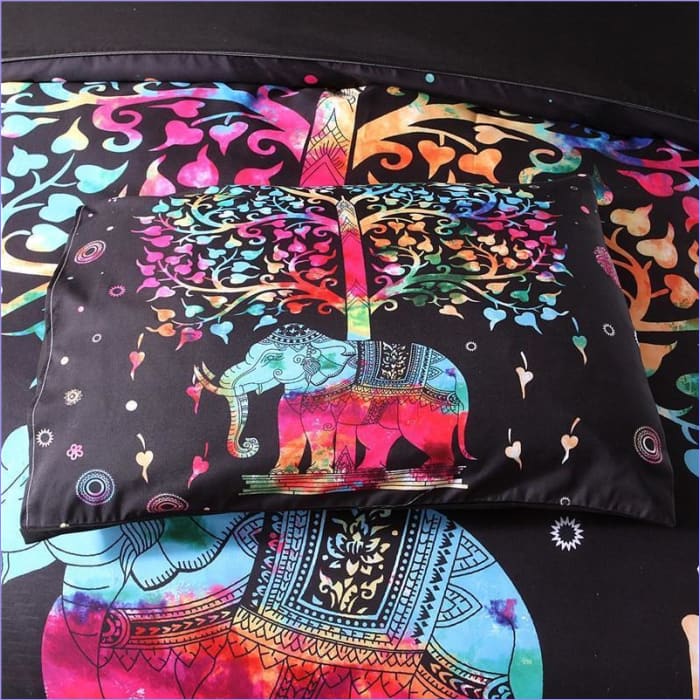 Capa De Edredom Bohemian Elephant Multicolorida