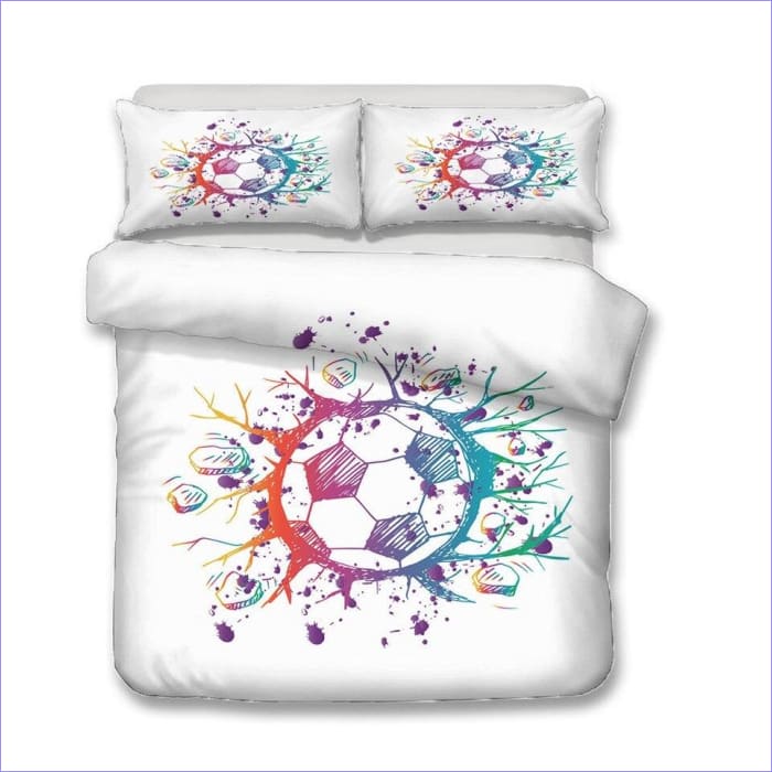 Capa De Edredom De Árvore De Futebol Multicolorida