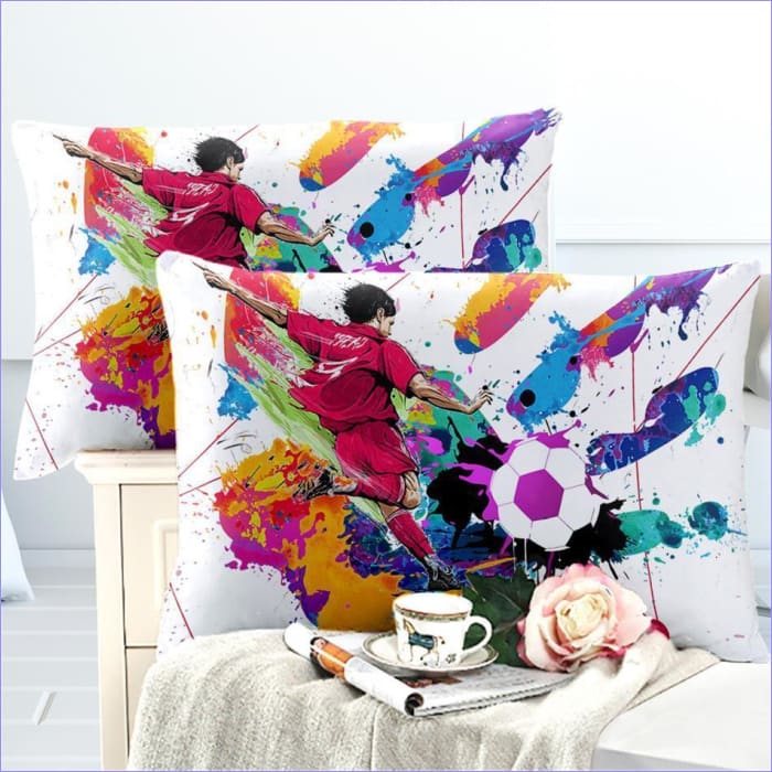 Capa De Edredom De Futebol Com Spray De Tinta