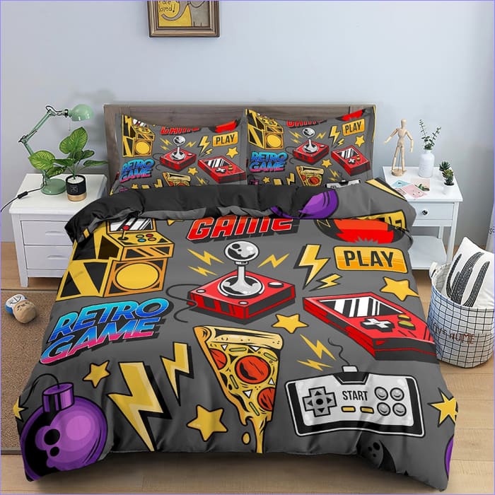 Capa De Edredon Geek Game Cinza