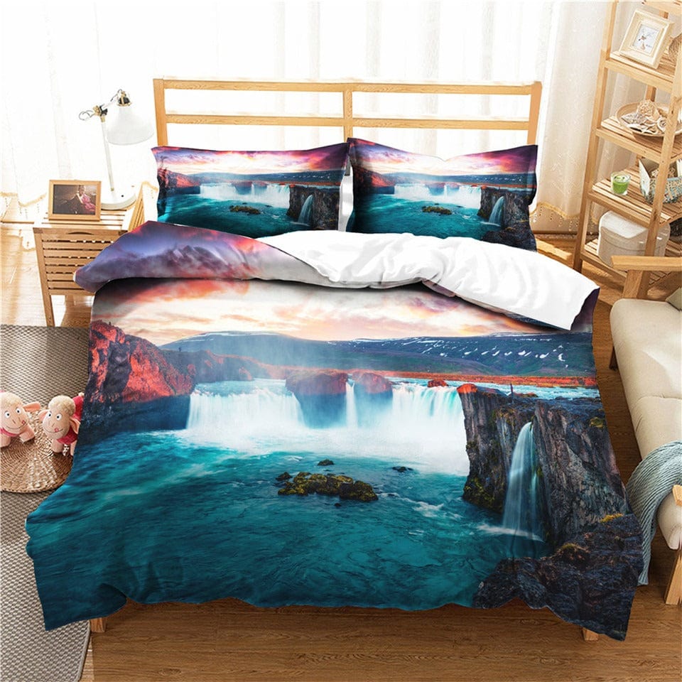 Capa De Edredon Lago E Cachoeiras