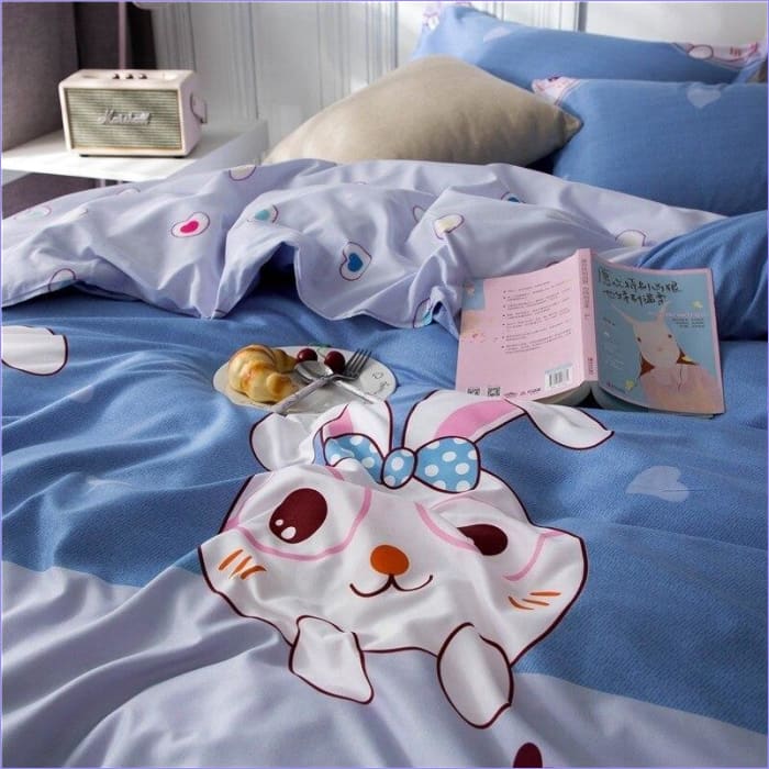 Capa De Edredom Coelho Azul Meia-Noite