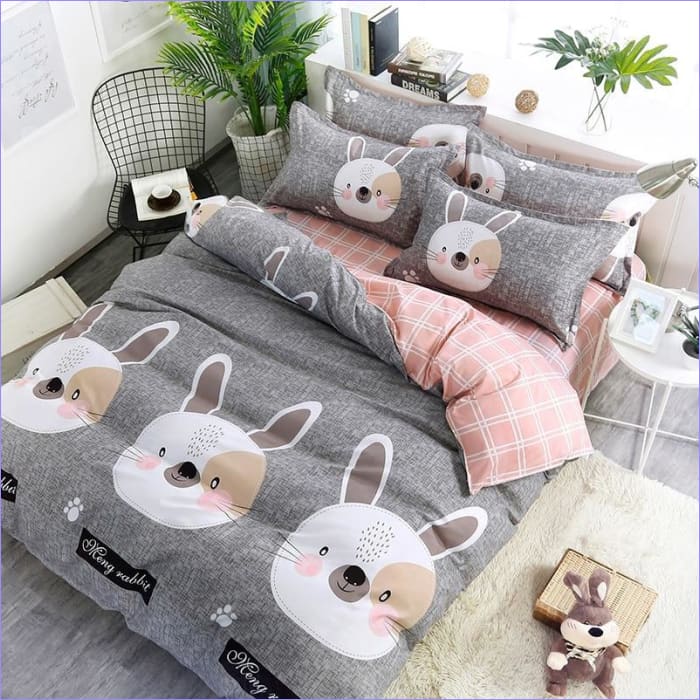 Capa De Edredom Coelho Cinza