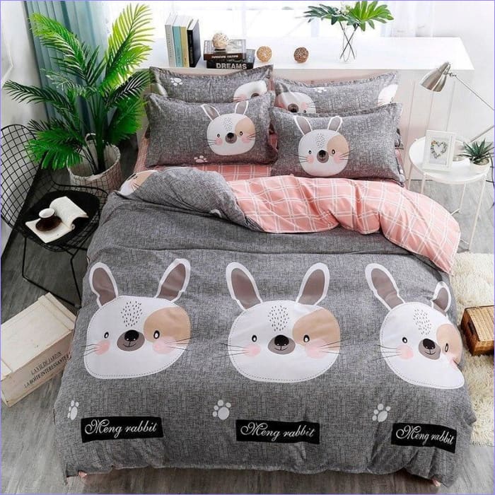 Capa De Edredom Coelho Cinza