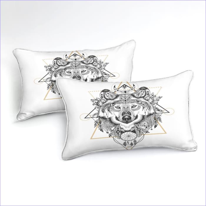 Capa De Edredon Dream Catcher Wolf Branca