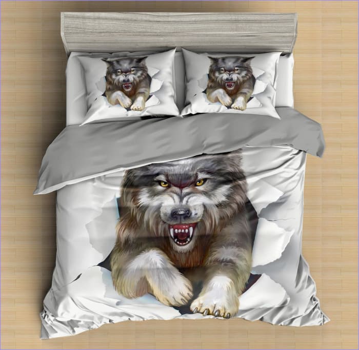 Capa De Edredom Lobo Atacante