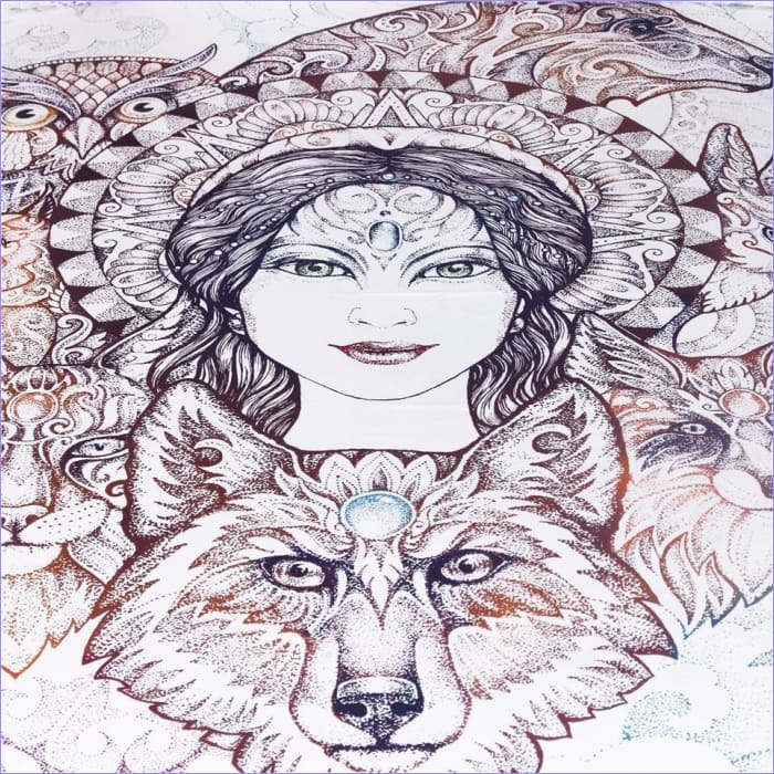 Capa De Edredom De Lobo Estilo Boêmio