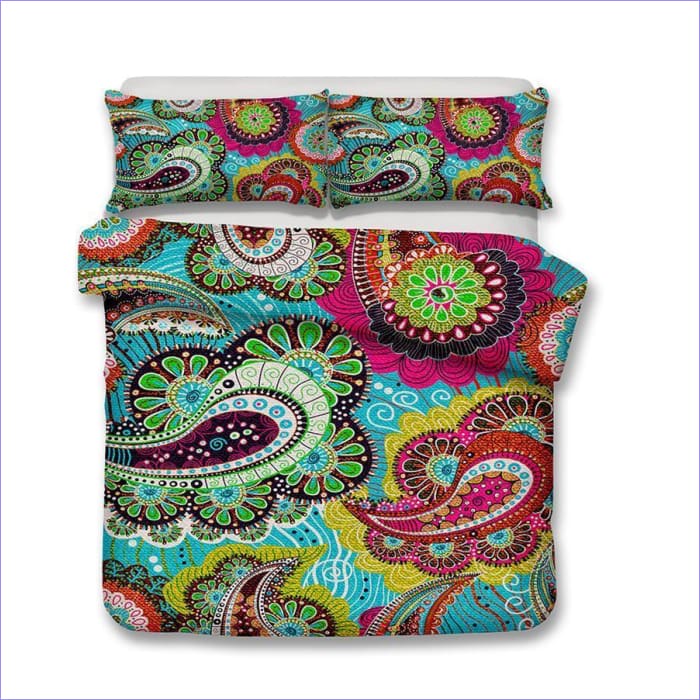 Capa De Edredom Mandala Colorida E Florida