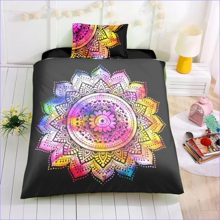 Capa De Edredom Mandala Multicolorida