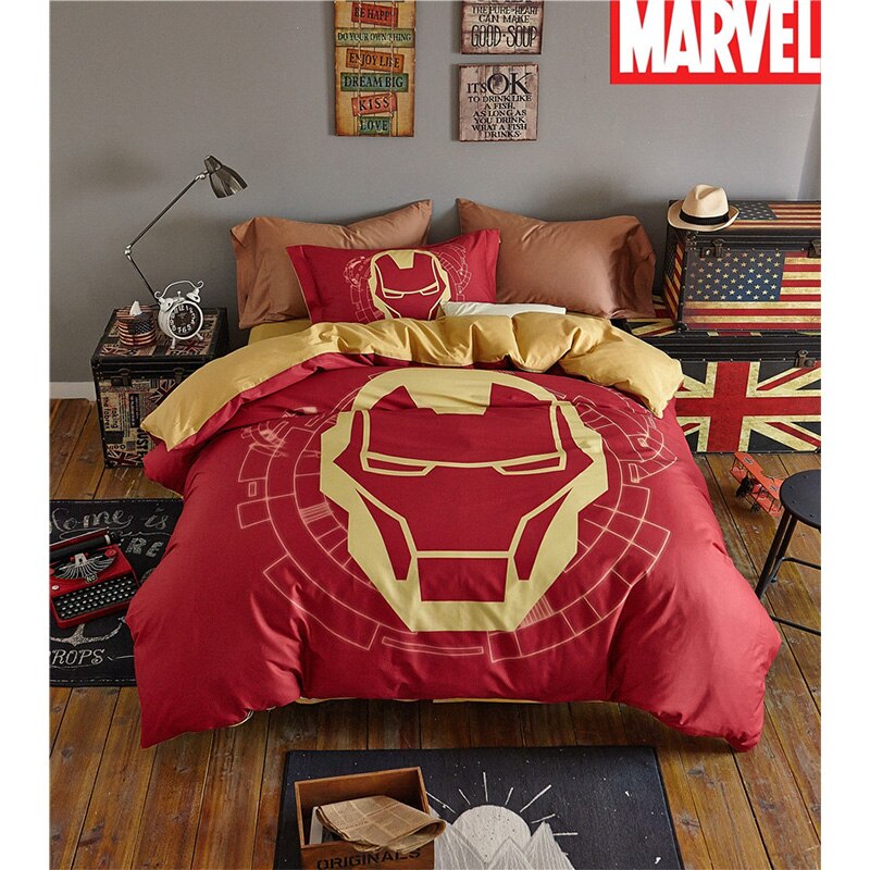 Capa De Edredom Marvel Iron Man Capacete 100% Algodão