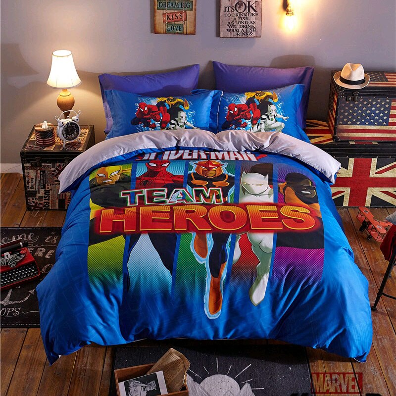 Capa De Edredom Marvel Team Hero Vingadores 100% Algodão