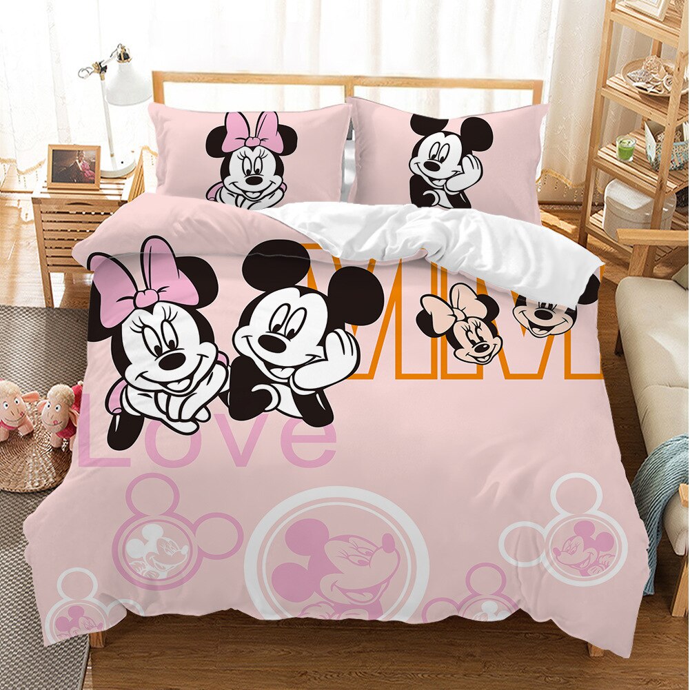 Capa De Edredom Rosa Mickey E Minnie