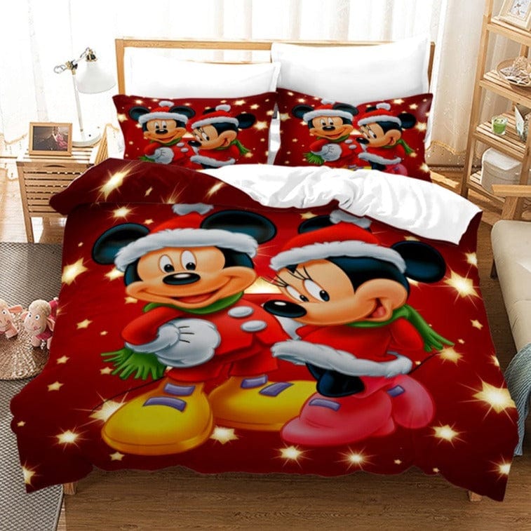 Capa De Edredom De Natal Vermelha Do Mickey