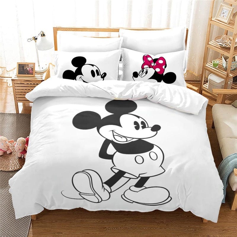 Capa De Edredom Preto E Branco Mickey E Minnie