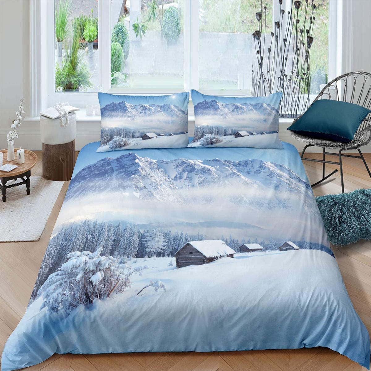 Capa De Edredon De Montanha E Chalé