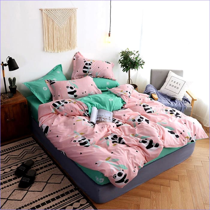 Capa De Edredom Panda Rosa