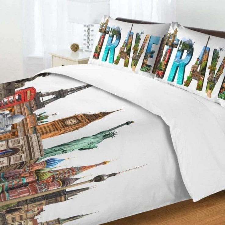 Capa De Edredom Para Viagem Paris Londres Nova York