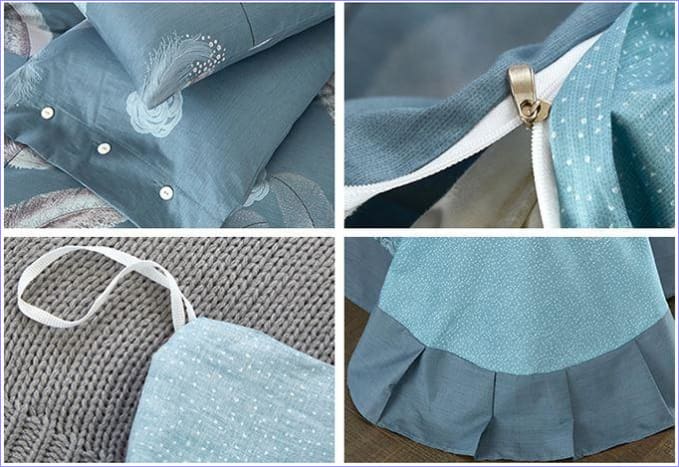 Capa De Edredom De Penas Azul Celeste