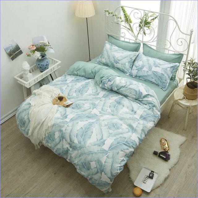 Capa De Edredom De Penas Verdes