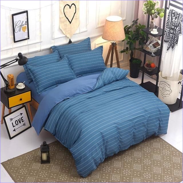 Capa De Edredom Listrada Azul