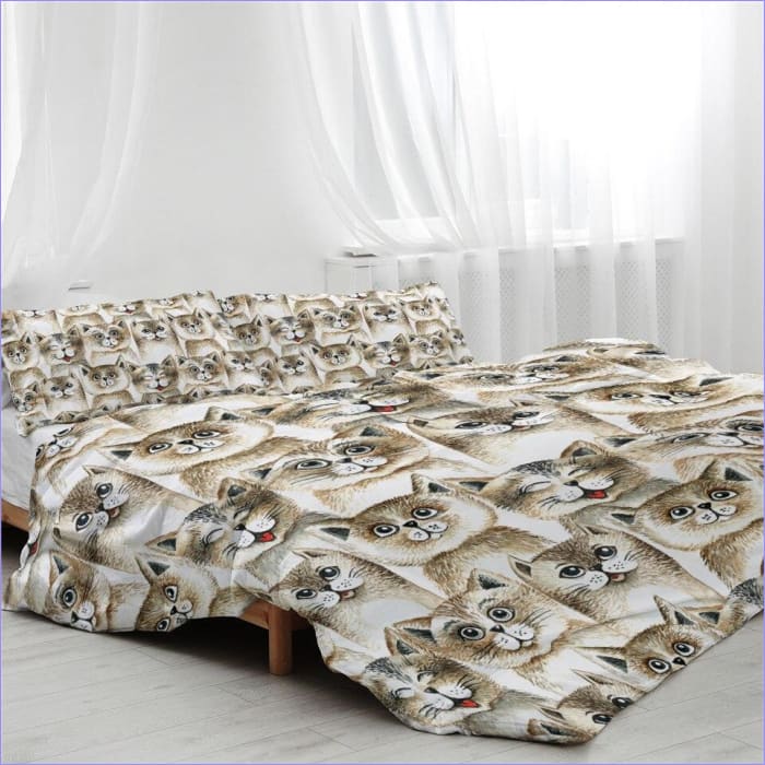 Capa De Edredom Cabeça De Gato