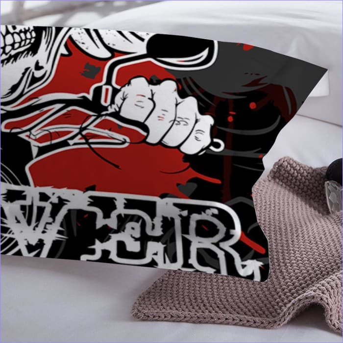 Capa De Edredom De Caveira De Motociclista