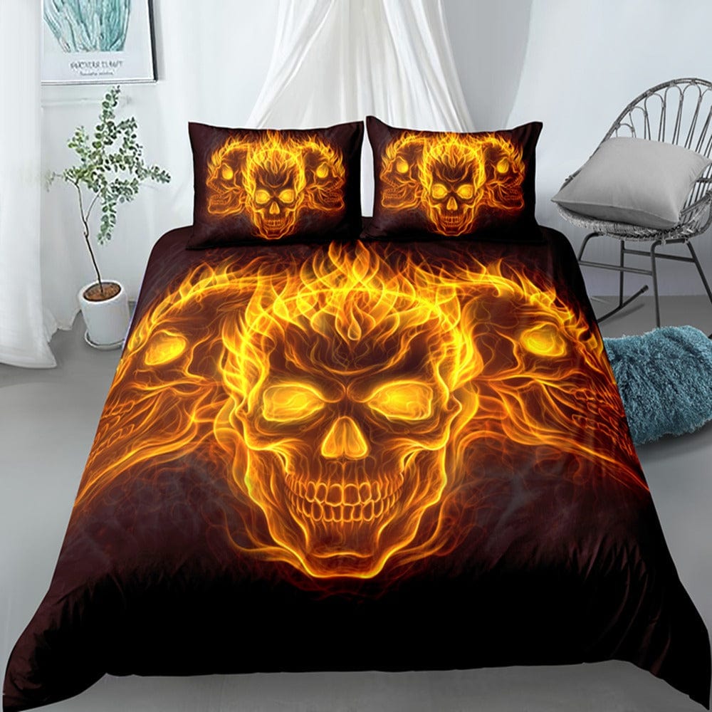 Capa De Edredon Burning Skull 200 X 200