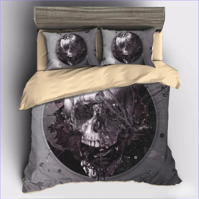 Capa De Edredom De Caveira Cinza