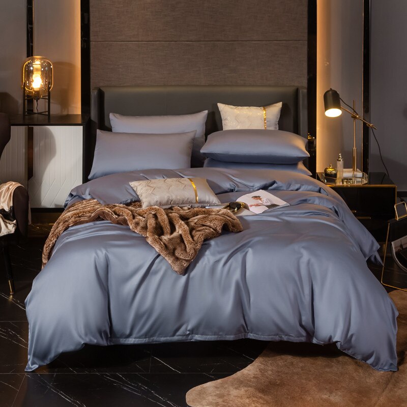 Capa De Edredom Lisa 100% Algodão Prata