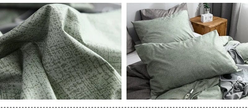 Capa De Edredom Verde Cinza