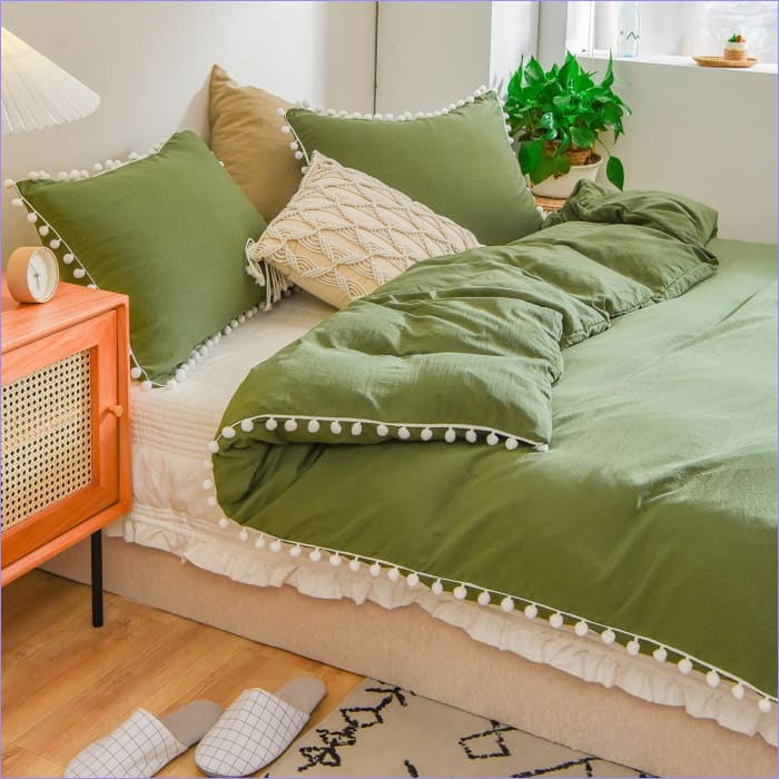 Capa De Edredon Verde Elegância
