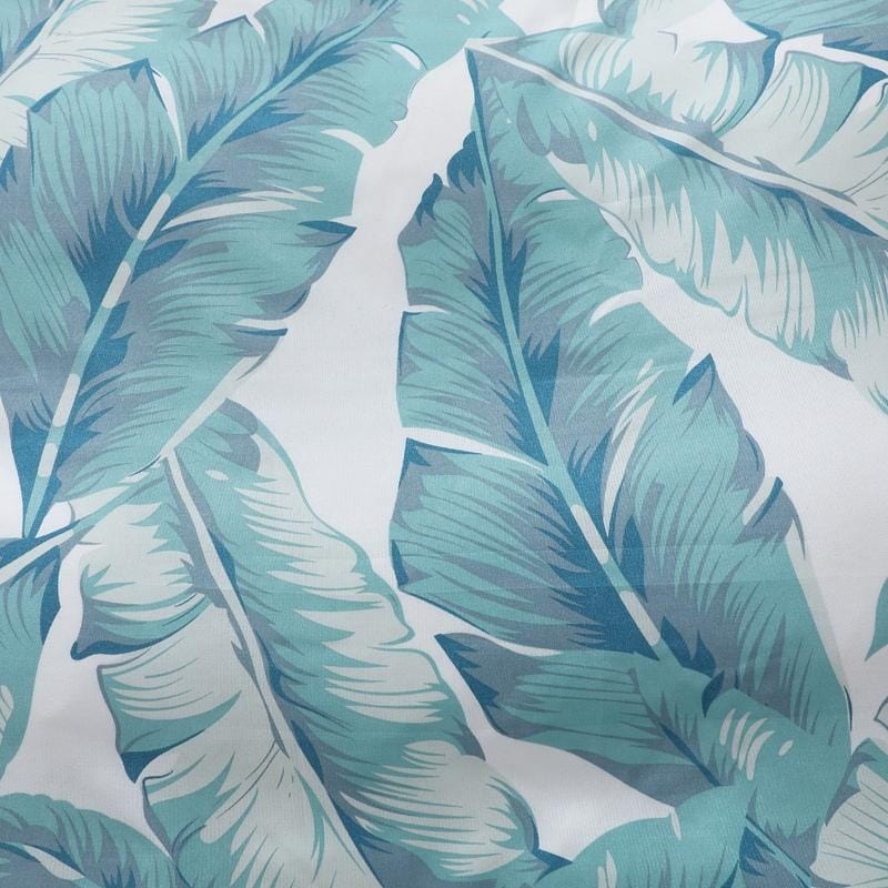 Capa De Edredom Verde E Branca Flores Tropicais