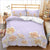 Capa De Edredom Violeta Claro Com Flores Brancas