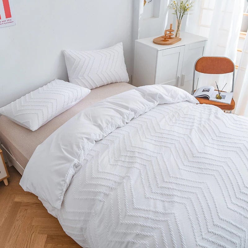Conjunto De Capa De Edredom Branco