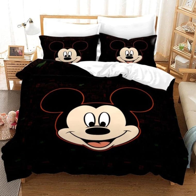 Conjunto De Capa De Edredom Preto Do Mickey