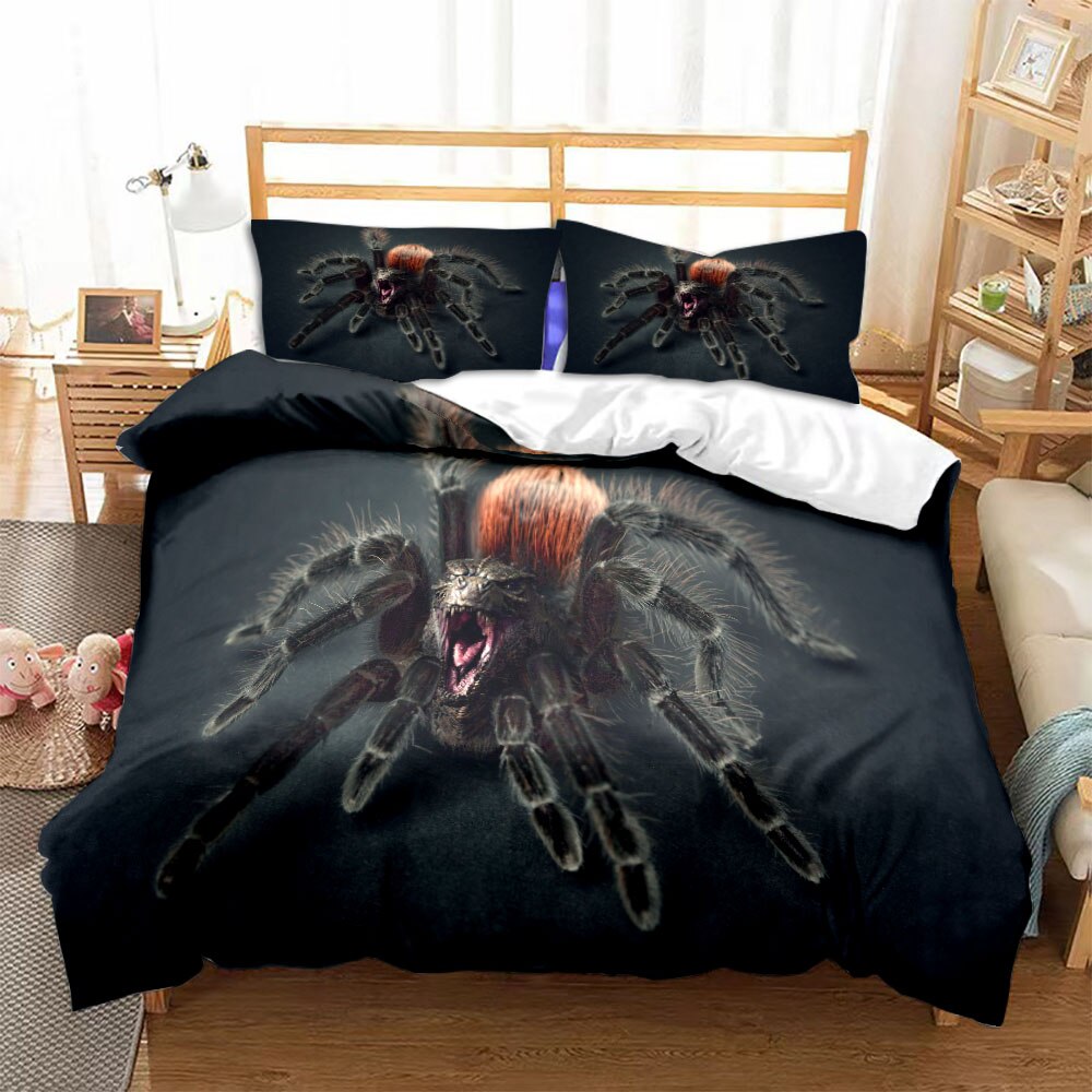 Conjunto De Cama De Aranha Gigante Negra