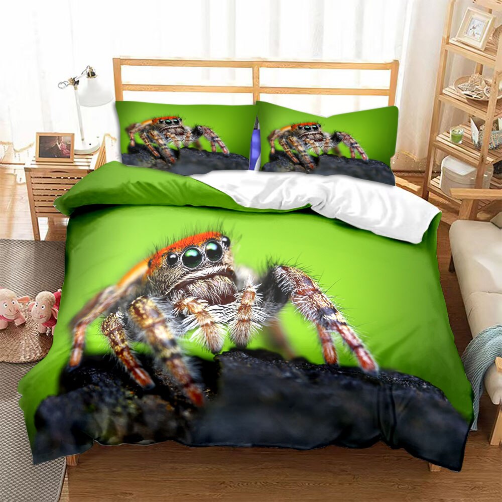Conjunto De Cama De Aranha Verde