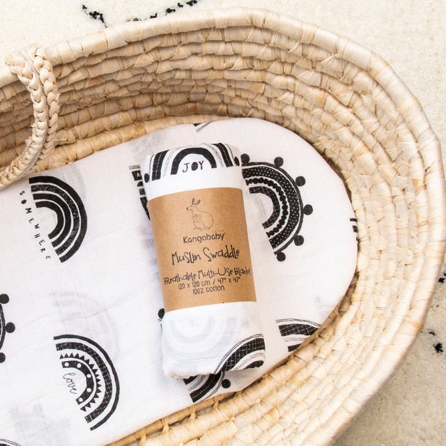 Cobertor De Bebê Branco E Preto