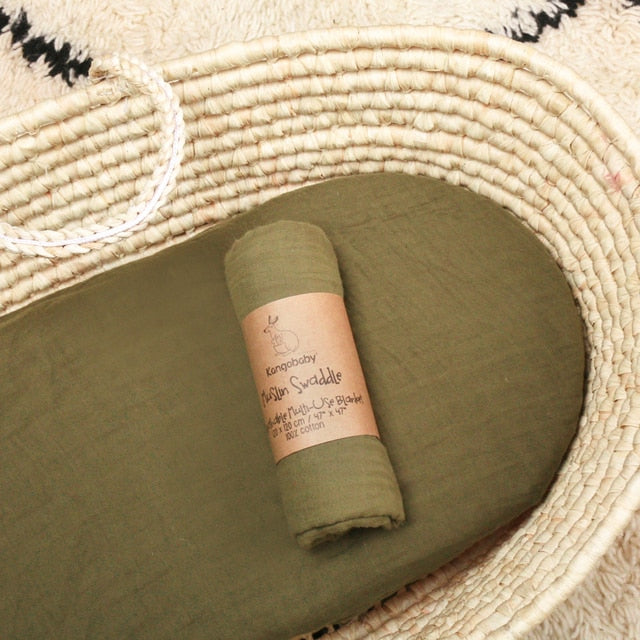 Cobertor De Bebê Verde Caqui