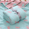 Cobertor De Bebê Azul Com Flamingos